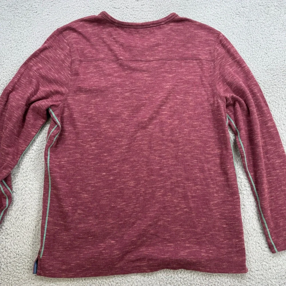 Tommy Bahama Mens Coastal Canyon Henley IslandZone Long‎ Sleeve Cherry Stone M